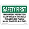 Signmission OSHA, Mandatory Protection Gear While In This, 14in X 10in Rigid Plastic, 14" W, 10" H, Landscape OS-SF-P-1014-L-10670 - alternate 1